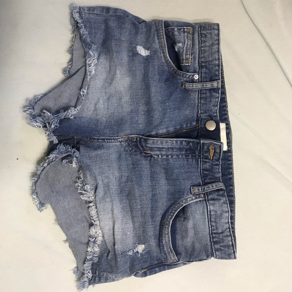 blue jean shorts